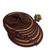 Round Woven Placemats Set of 6 Large - Cotton Rope Boho Place Mats Table Mats Set